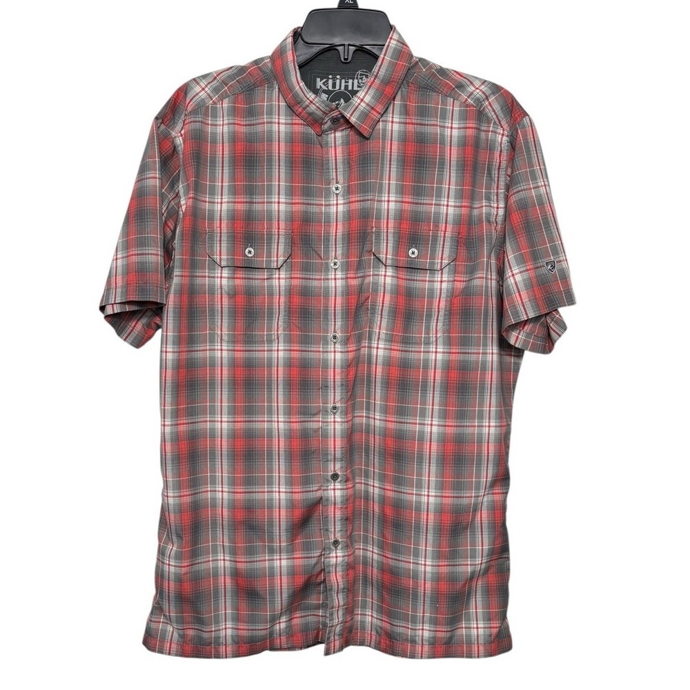 Kuhl Red and Gray Plaid Casual Button Down Shirt